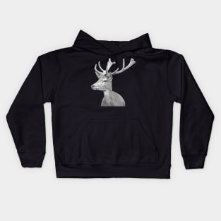 Black and White Deer Kids Hoodie